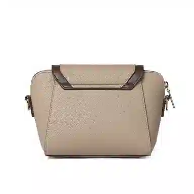 啄木鸟 时尚撞色通勤百搭荔枝纹设计 牛皮 单肩斜挎包 女款 卡其色