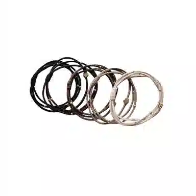 贯古今 时尚气质金色串珠发圈高弹力三层日常基础皮筋发饰 尼龙 头绳 女款