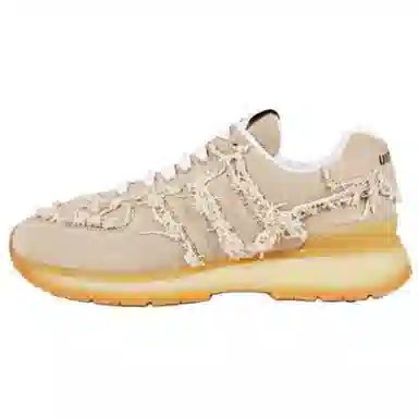 Miu Miu Round Toe Lace-Up Low Sneakers Beige