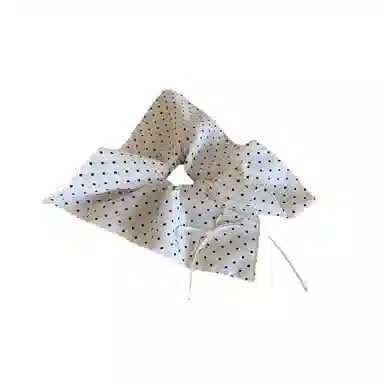 贯古今 碎花蝴蝶结粉色方巾大肠甜美气质高级感大号外出拍照头饰 布艺 发圈 女款