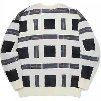 中国李宁 滑板系列 宽松套头长袖针织衫 男款 黑色格子色组