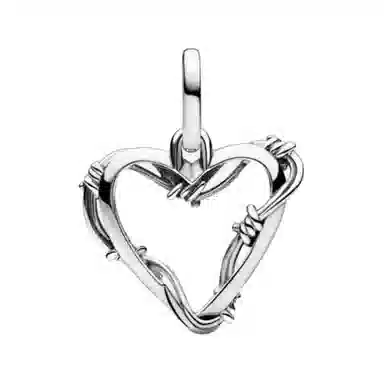 Pandora Wire Heart Pendant Silver