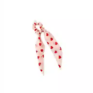 贯古今 爱心飘带发绳 可爱超仙甜美小清新日常洗脸外出头绳 布艺 发圈 女款