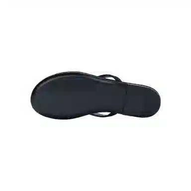 CHANEL 24S Flat Toe Sandals Black