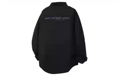 王者荣耀 鲁班七号星空梦想款 美式复古字母宽松落肩休闲纯色基础百搭小衫外套痞帅舒适透气高级感简约休闲翻领长袖衬衫 男女同款