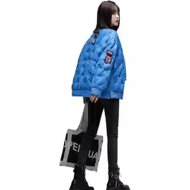 鸭鸭 立领保暖宽松长袖羽绒服 女款