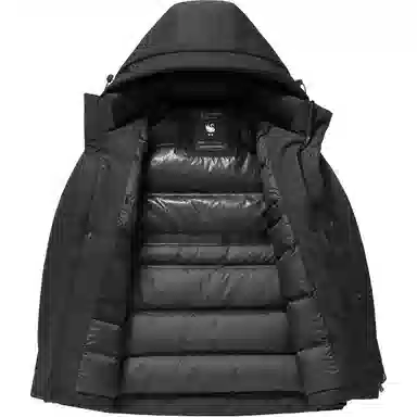 鸭鸭 纯色宽松休闲连帽羽绒服 男款