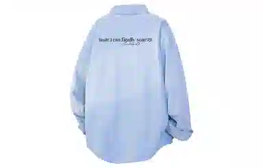 王者荣耀 鲁班七号星空梦想款 美式复古字母宽松落肩休闲纯色基础百搭小衫外套痞帅舒适透气高级感简约休闲翻领长袖衬衫 男女同款