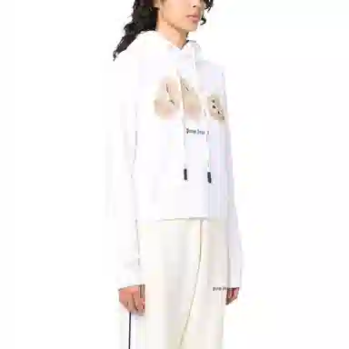 Palm Angels Decapitated Bear Hoodie White