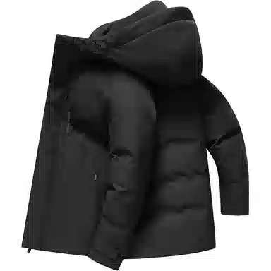 鸭鸭 纯色宽松休闲连帽羽绒服 男款