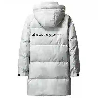 鸭鸭 石墨烯蓄热中青年纯色韩版休闲百搭户外防寒保暖中长款连帽羽绒服 男女同款