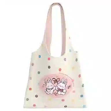 奥松 小众可爱图案设计休闲简约日常通勤时尚百搭 绒面科技布 单肩包 大号 女款 粉色