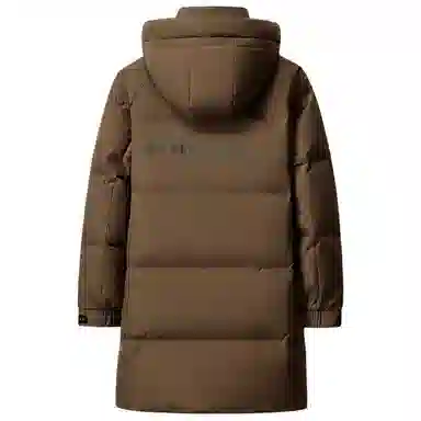 鸭鸭 石墨烯蓄热中青年纯色韩版休闲百搭户外防寒保暖中长款连帽羽绒服 男女同款