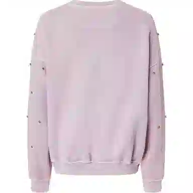 PINKO SS24 Applique Crewneck Sweatshirt Pink