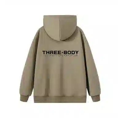 三体 到这里来吧系列 简约基础款字母印花宽松美式复古百搭连帽开衫长袖垂感自然直筒潮牌跑步健身篮球休闲运动套装 男女同款