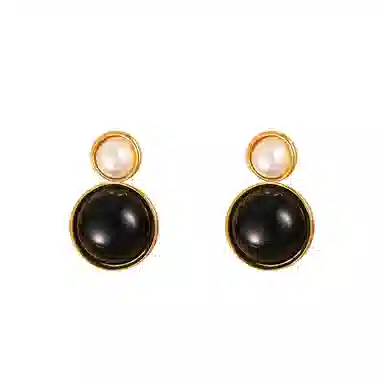 韵系 复古美拉德撞色 铜镀金 耳环 女款