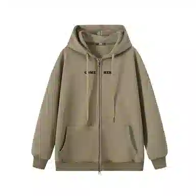 三体 到这里来吧系列 简约基础款字母印花宽松美式复古百搭连帽开衫长袖垂感自然直筒潮牌跑步健身篮球休闲运动套装 男女同款