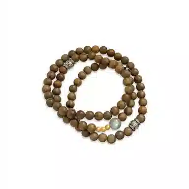 星珍思 福禄吉祥 新中式国潮复古民族风多圈佛珠素圈盘玩转运 小众叠戴天珠 檀木 手串 男女同款情侣款