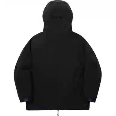 中国李宁 纯色拉链连帽加绒保暖宽松夹克外套 男女同款 黑色