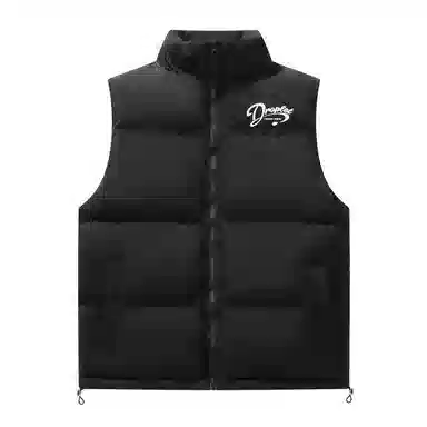 三体 末日之战系列 撞色拼接简约基础款字母印花保暖厚款舒适立领开衫背心户外工装机能风潮牌美式复古无袖马甲 男女同款