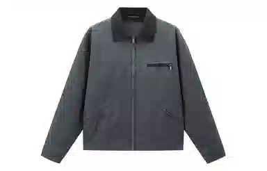 复古高级感拉链翻领撞色宽松夹克外套 男女同款