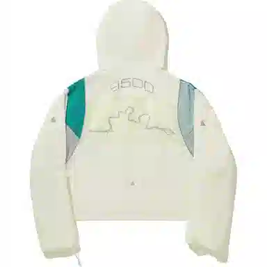 中国李宁 拼接拉链连帽反光防泼水防晒宽松夹克外套 女款 乳白色