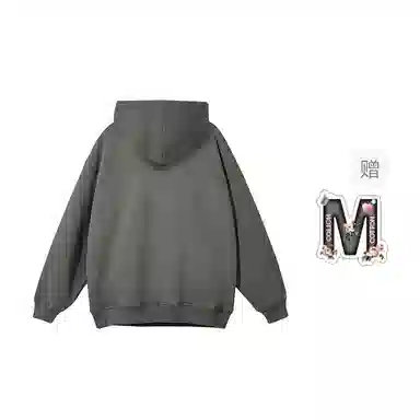 棉购 潮牌美式复古小众字母印花连帽休闲百搭卫衣 男女同款