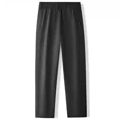 鸭鸭 纯色韩版休闲基础百搭中高腰系带防寒保暖加厚羽绒裤/棉裤 男款 黑色