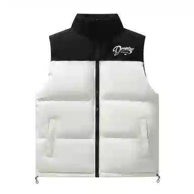 三体 末日之战系列 撞色拼接简约基础款字母印花保暖厚款舒适立领开衫背心户外工装机能风潮牌美式复古无袖马甲 男女同款