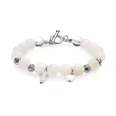 金六福吉祥 梨落白月 水晶 玉石手串 女款