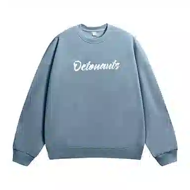 海底小纵队 美式复古山茶花花体字母印花时尚潮流重磅多巴胺日常出行宽松落肩无性别主义休闲圆领长袖卫衣 男女同款