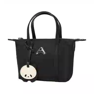 百思图 小众休闲简约日常通勤时尚百搭 织物 斜挎包 女款 杏色/黑色