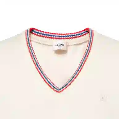 CELINE V-Neck Sweater In Striped Wool V