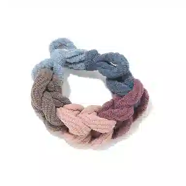 如花梦 多巴胺色编织麻花发圈 高弹力不伤发拼色皮筋发绳 日常百搭简约加粗发饰头绳 女款