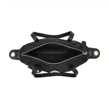 百思图 小众休闲简约日常通勤时尚百搭 织物 斜挎包 女款 杏色/黑色