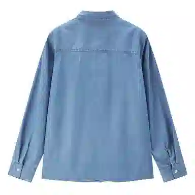 佐丹奴 简约翻领纯色休闲长袖衬衫 女款