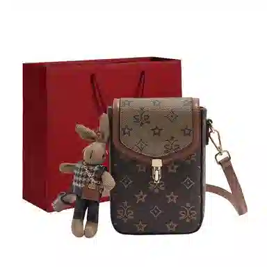 Laorentou Mini Crossbody Bag Coffee/Beige