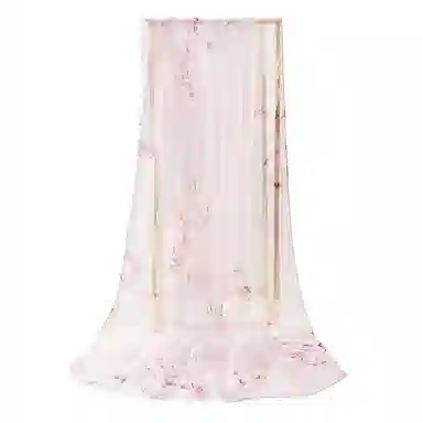 上海故事 春花秋月喷绘真丝长巾 桑蚕丝 丝巾 女款