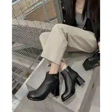 子骁 羊皮 百搭通勤潮流 短靴 女款