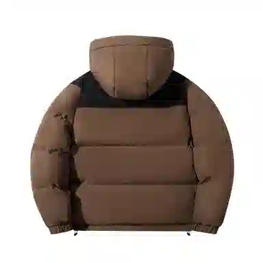 鸭鸭 经典暖冬系列 简约字母印花设计感青少年基础款插色学生党好物户外通勤防风保暖抗皱宽松休闲百搭连帽羽绒服 男女同款