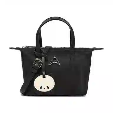 百思图 小众休闲简约日常通勤时尚百搭 织物 斜挎包 女款 杏色/黑色