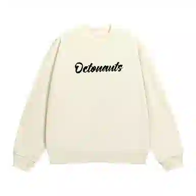 海底小纵队 美式复古山茶花花体字母印花时尚潮流重磅多巴胺日常出行宽松落肩无性别主义休闲圆领长袖卫衣 男女同款