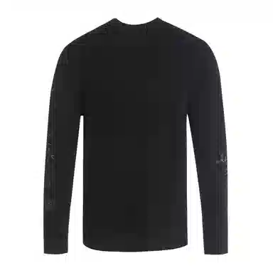 Andrew Mackenzie Vintage Animal Print Lightweight Crewneck Sweater Black