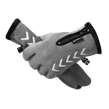 浪莎 户外出行骑行单车摩托车开车保暖防风御寒防滑可触屏防泼水防丢卡扣 聚酯纤维 运动手套 男款