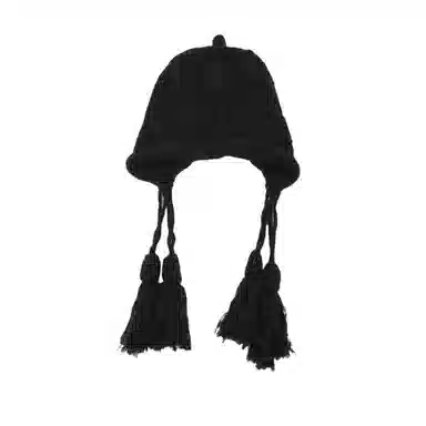 北极绒 秋冬手工流苏保暖高级针织帽子甜美可爱护耳 涤纶 绒线帽 女款