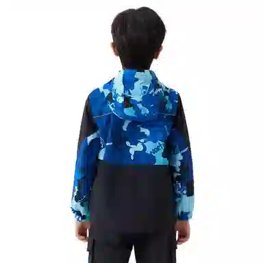 诺诗兰 连帽拉链拼色防风防水冲锋衣 青少年