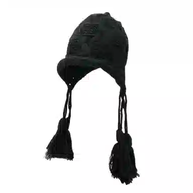 北极绒 秋冬手工流苏保暖高级针织帽子甜美可爱护耳 涤纶 绒线帽 女款