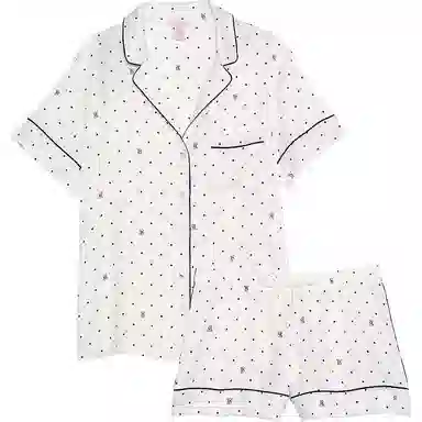 Victoria's Secret Satin Short Pajama Set Coconut White Bot