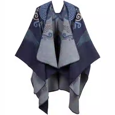 梦特娇 国风复古祥云图案多巴胺色系保暖防风高级 腈纶 披肩 女款