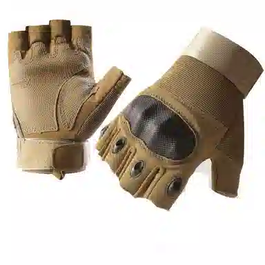 山一丸 防滑防护耐磨半指骑行 楼梯布 手套 男款